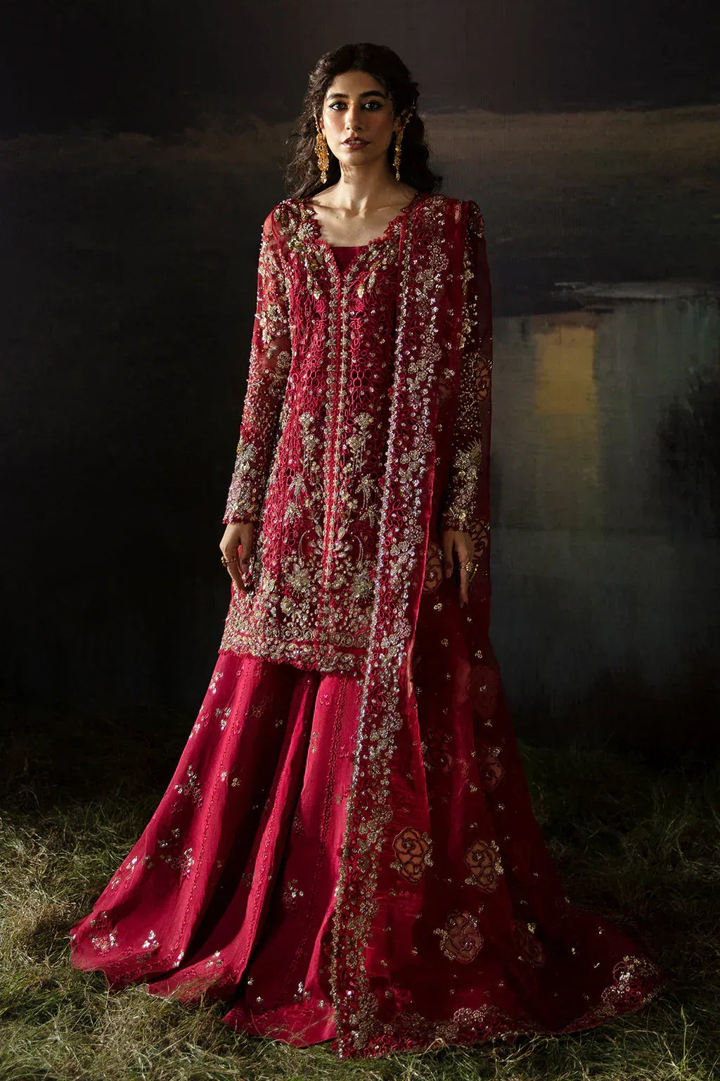 Hayat by Afrozeh Embroidered Organza 3Pc Suit AFH-24-07 ABEER - Rang-e-Khaas