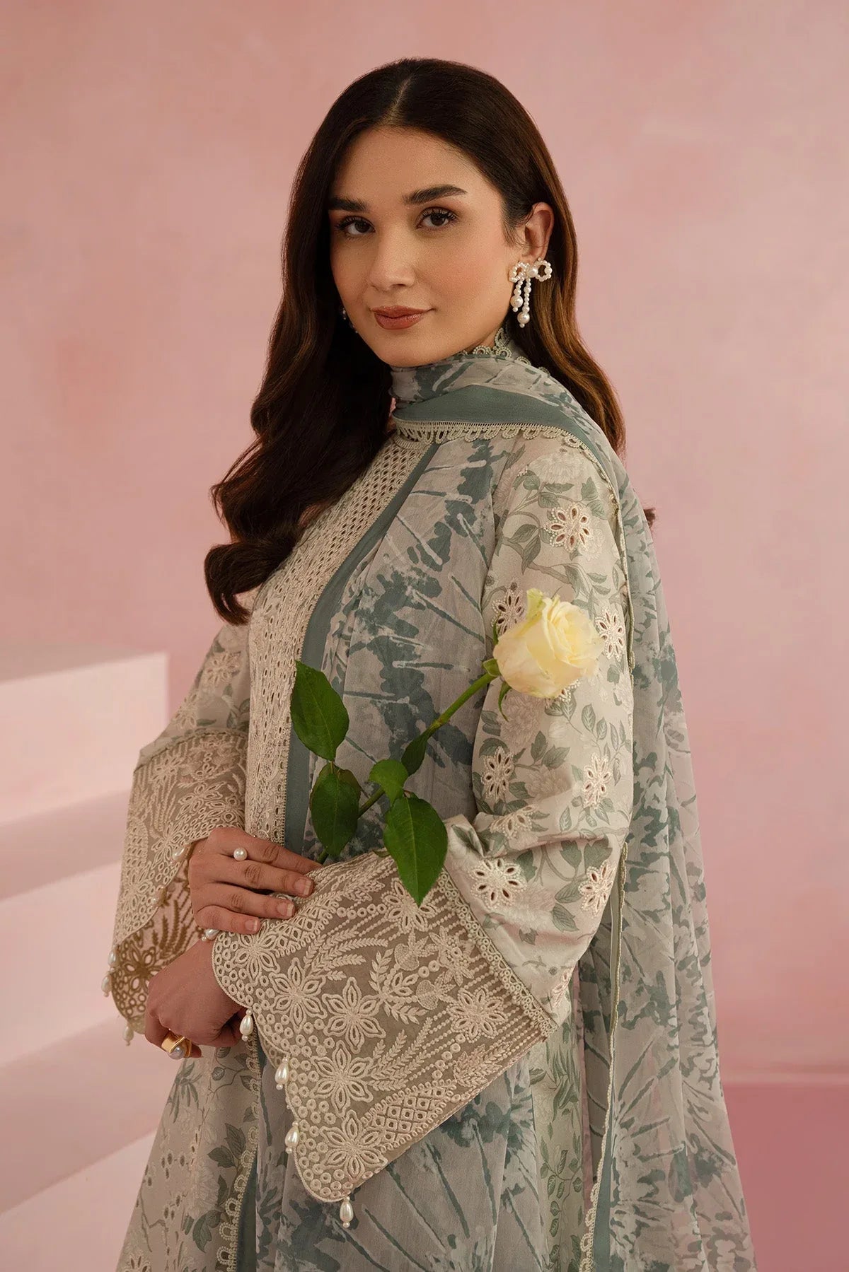 Afrozeh | Floral Charm 25 | Kylon - Rang-e-Khaas
