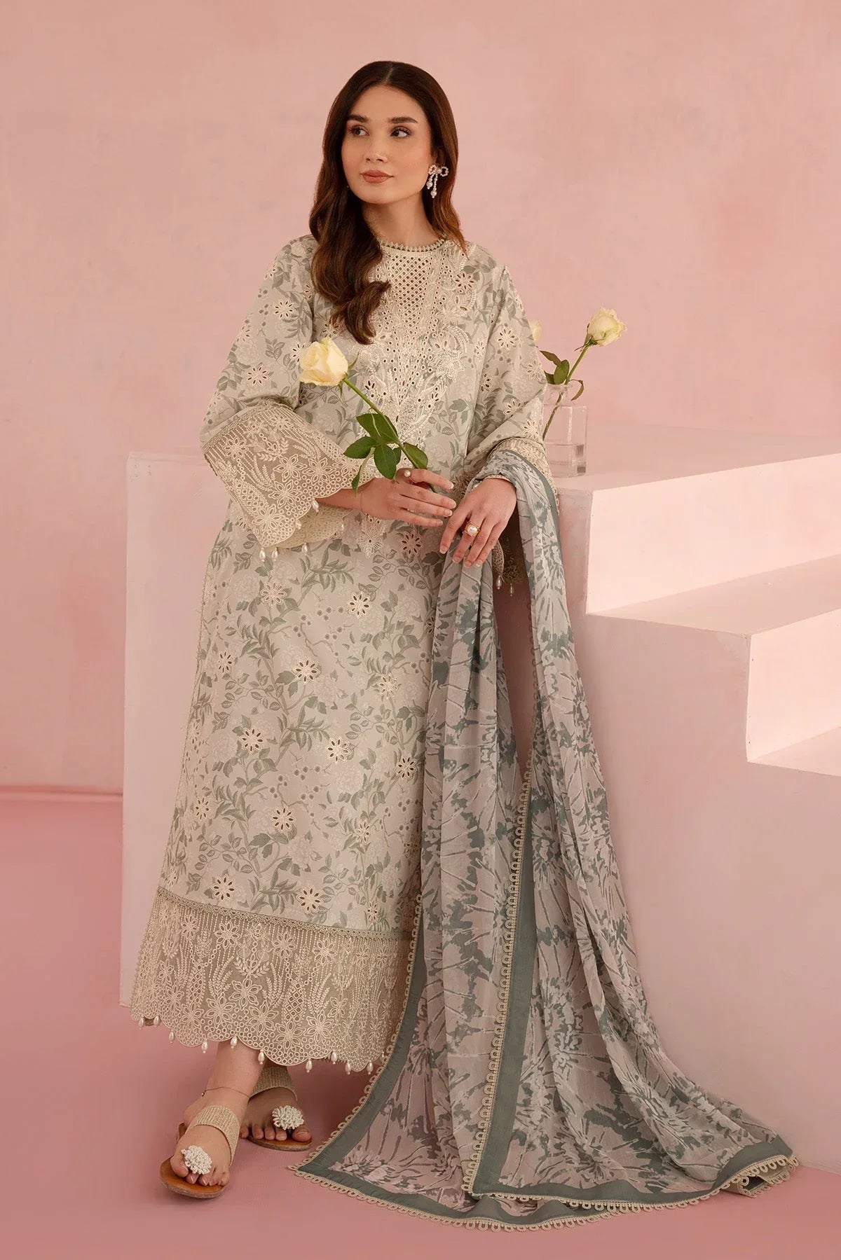 Afrozeh | Floral Charm 25 | Kylon - Rang-e-Khaas