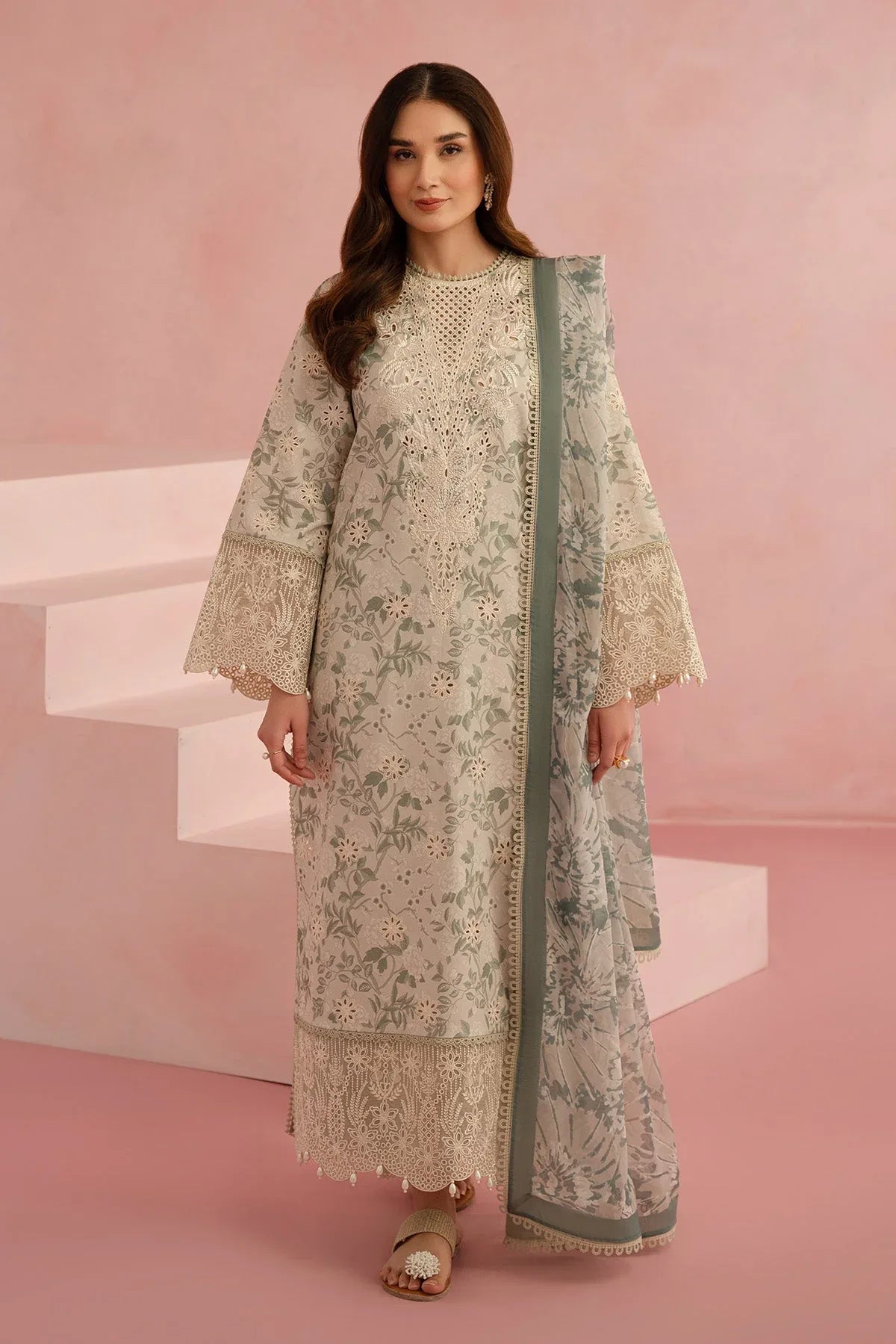 Afrozeh | Floral Charm 25 | Kylon - Rang-e-Khaas