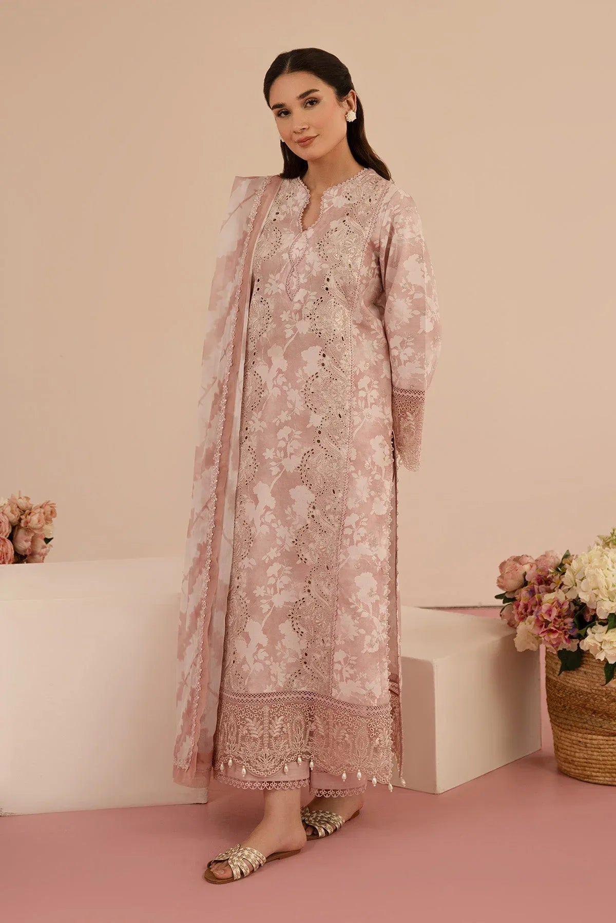 Afrozeh | Floral Charm 25 | Myrtle - Rang-e-Khaas