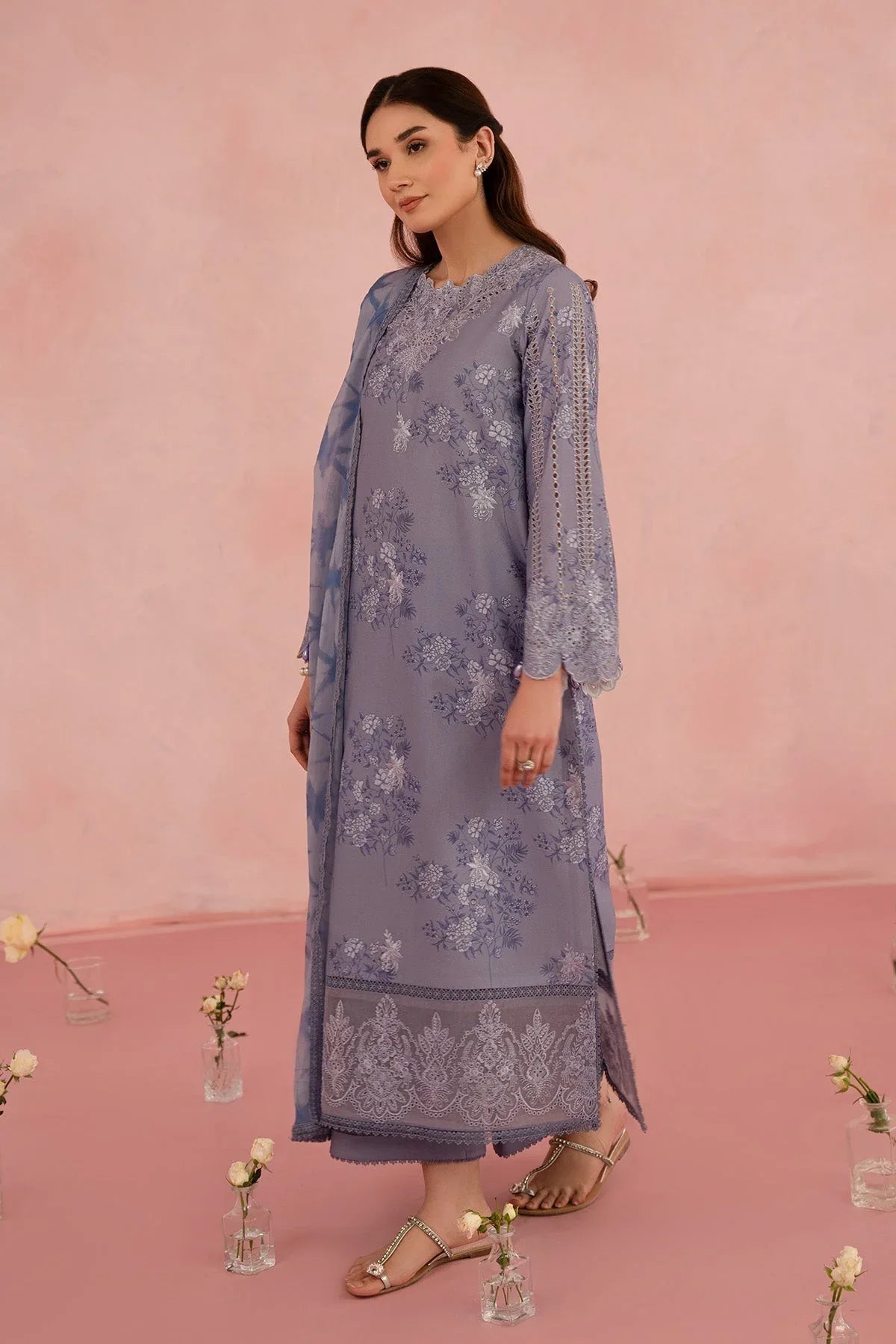 Afrozeh | Floral Charm 25 | Columbine - Rang-e-Khaas
