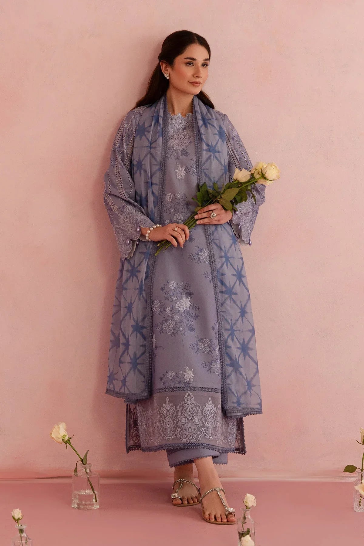 Afrozeh | Floral Charm 25 | Columbine - Rang-e-Khaas