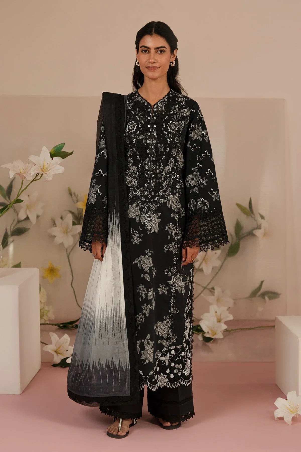 Afrozeh | Floral Charm 25 | Lupine - Rang-e-Khaas