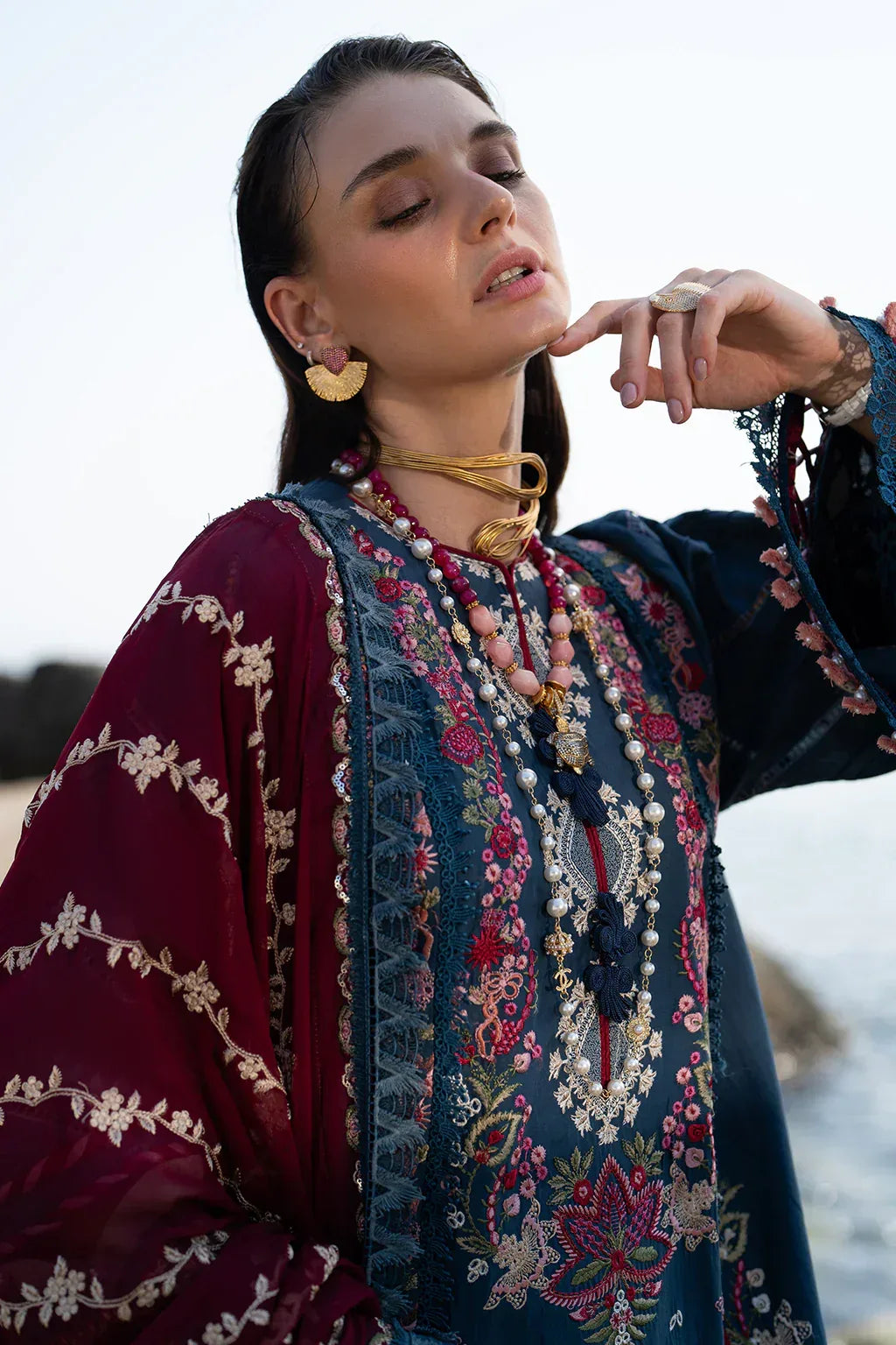 AJR Couture | Alif Signature Luxury Lawn 24 | Ayra - Rang-e-Khaas