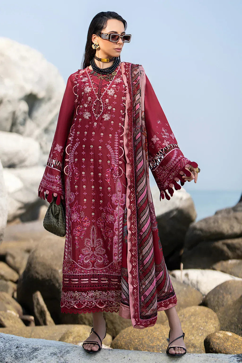 AJR Couture | Alif Signature Luxury Lawn 24 | Eleganza - Rang-e-Khaas