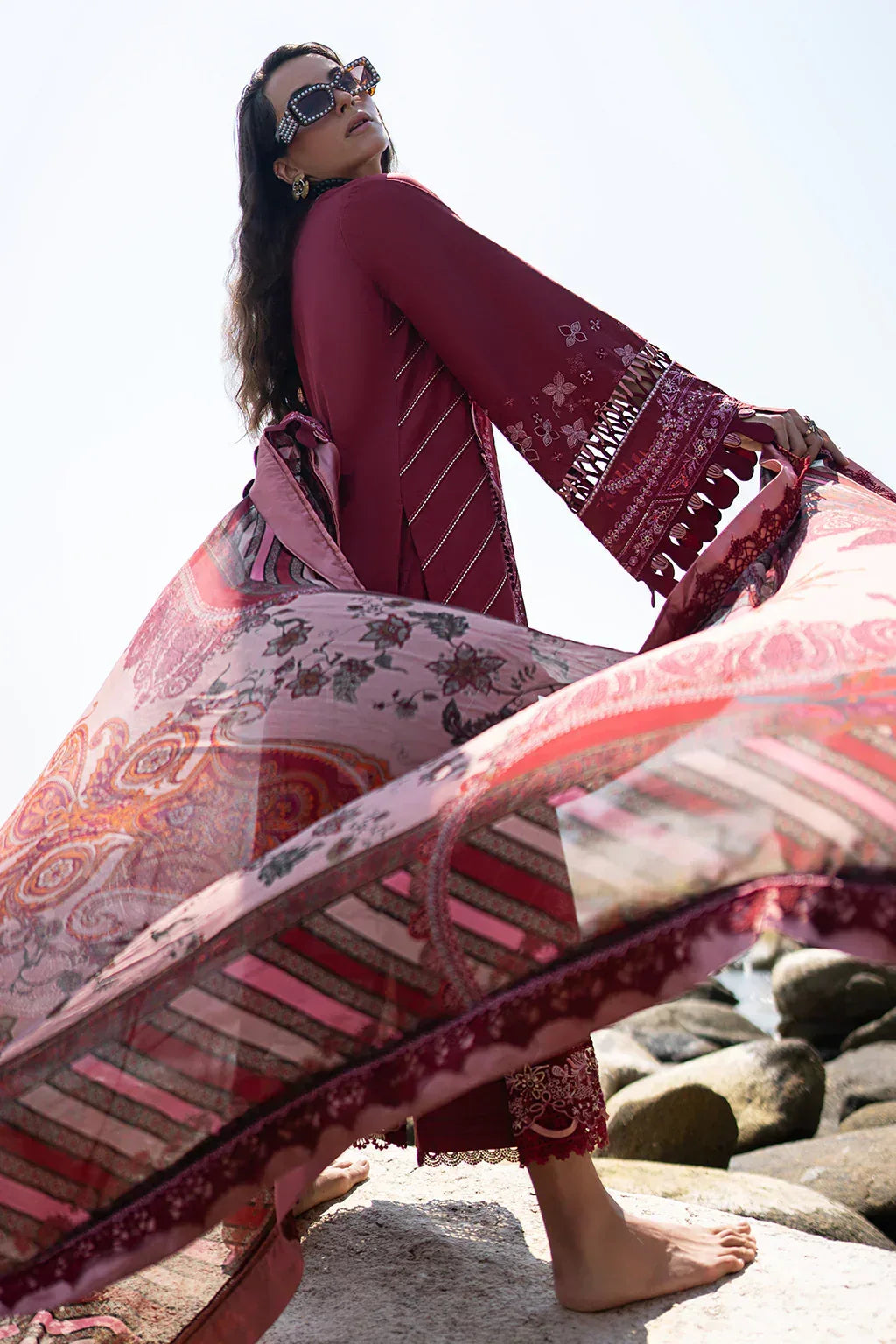 AJR Couture | Alif Signature Luxury Lawn 24 | Eleganza - Rang-e-Khaas