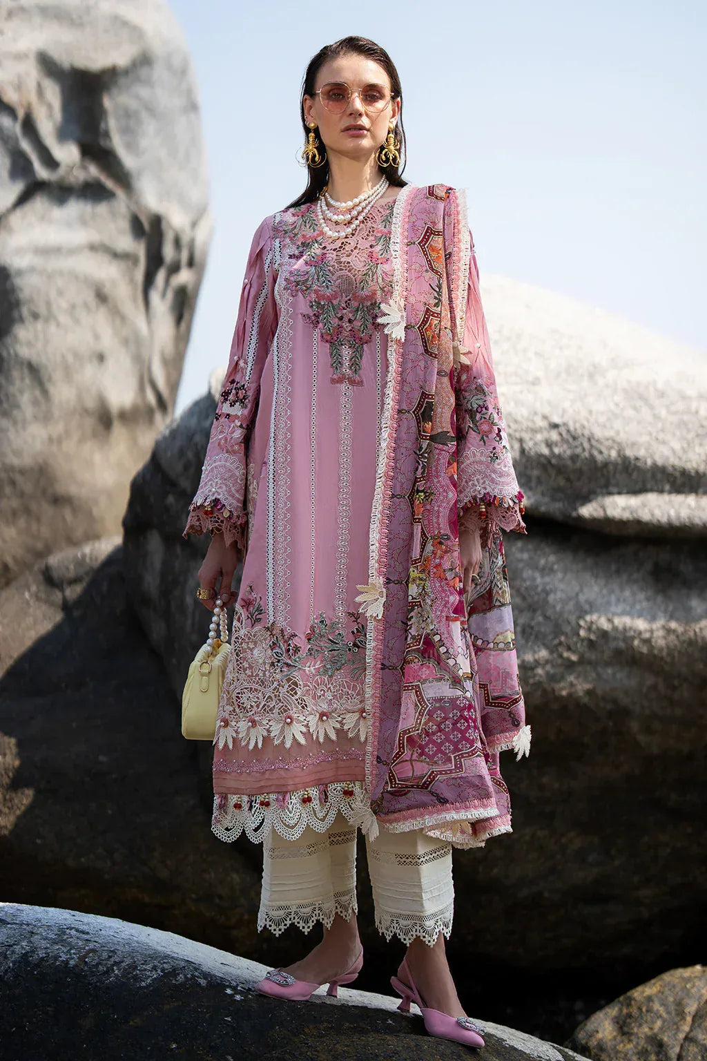 AJR Couture | Alif Signature Luxury Lawn 24 | Rosy - Rang-e-Khaas