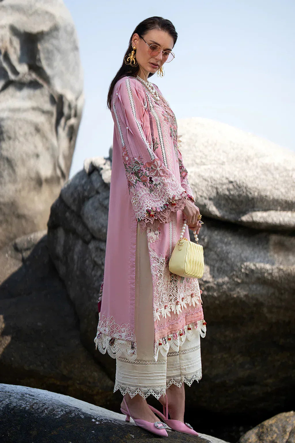 AJR Couture | Alif Signature Luxury Lawn 24 | Rosy - Rang-e-Khaas