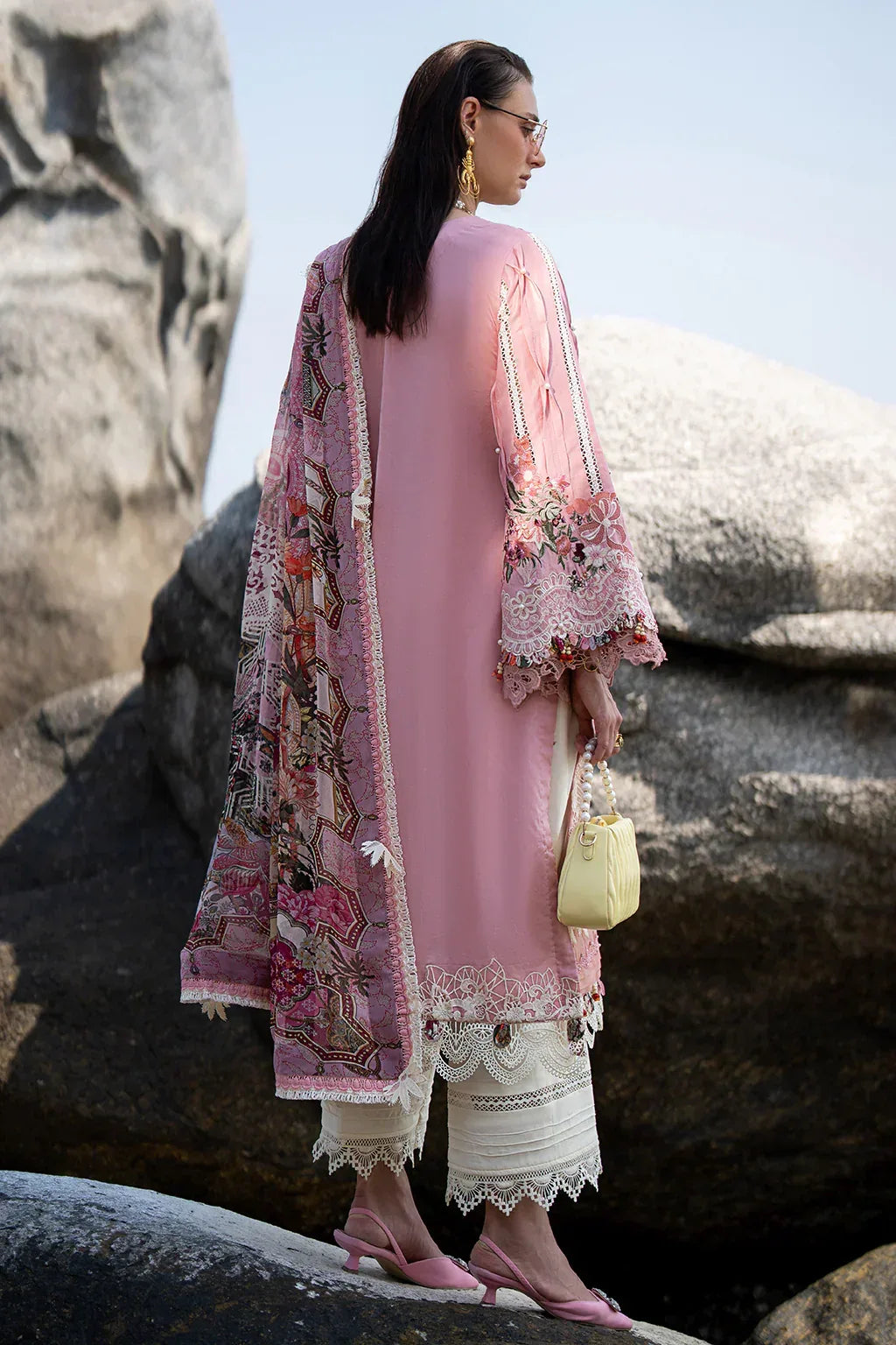 AJR Couture | Alif Signature Luxury Lawn 24 | Rosy - Rang-e-Khaas