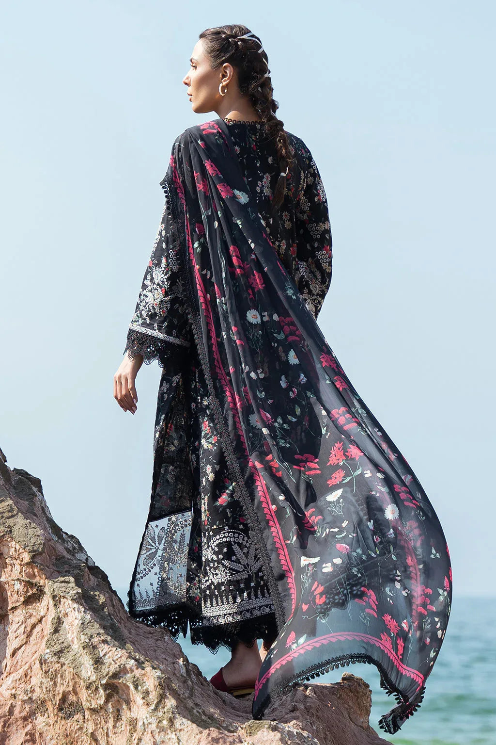 Afrozeh Summer Together Embroidered Lawn 3Pc Suit - Levana - Rang-e-Khaas