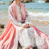 Afrozeh Summer Together Embroidered Lawn 3Pc Suit - Gardenia