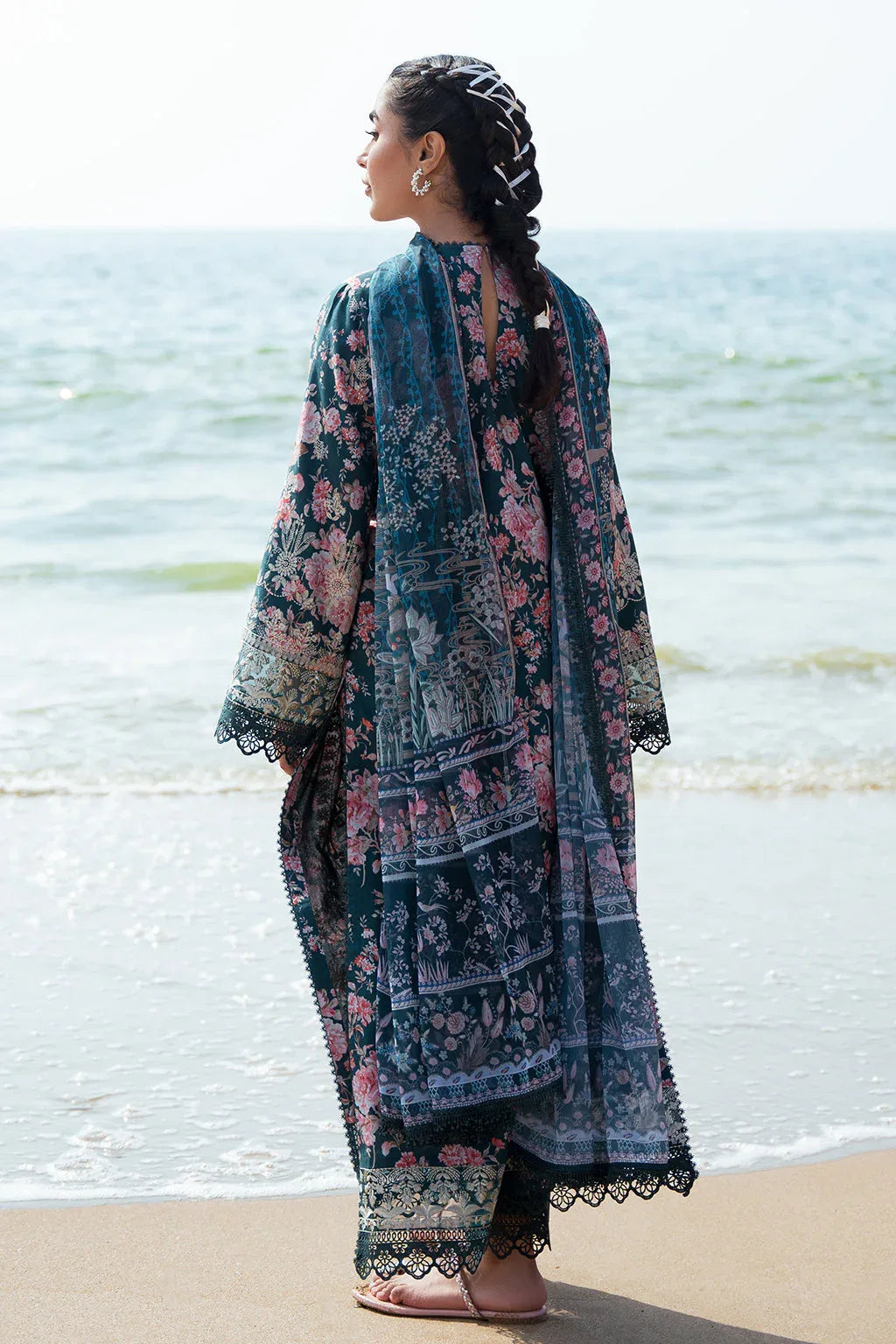 Afrozeh Summer Together Embroidered Lawn 3Pc Suit - Clover - Rang-e-Khaas