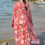 Afrozeh Summer Together Embroidered Lawn 3Pc Suit - Scarley