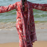 Afrozeh Summer Together Embroidered Lawn 3Pc Suit - Scarley