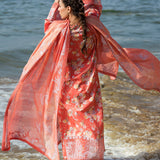 Afrozeh Summer Together Embroidered Lawn 3Pc Suit - Jasmine