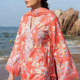 Afrozeh Summer Together Embroidered Lawn 3Pc Suit - Jasmine