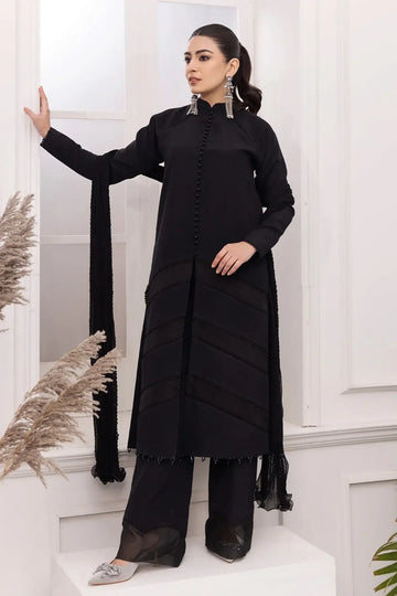 Alizeh | Formals Collection | Black Dress 3 piece - RTW1004 - Rang-e-Khaas