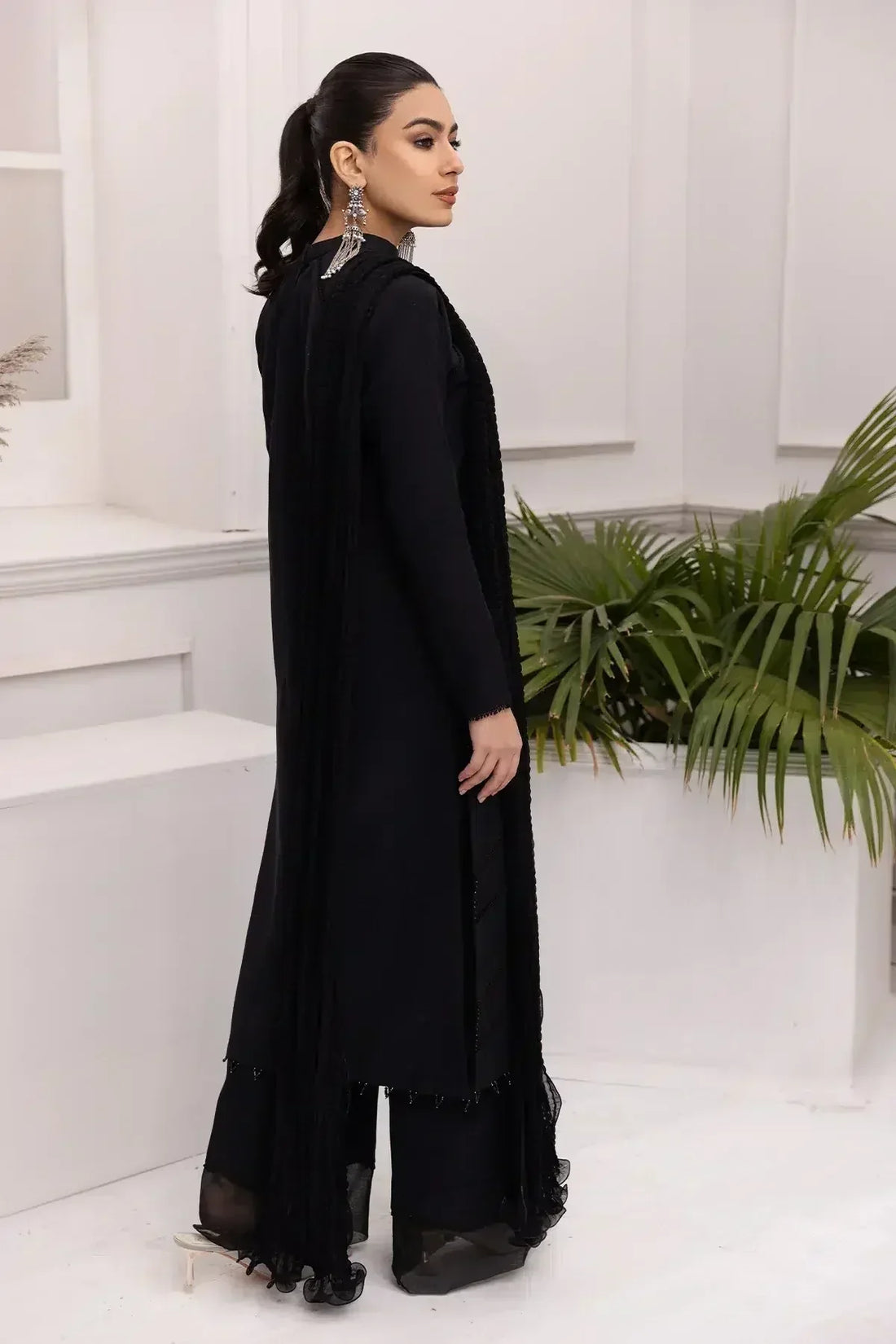 Alizeh | Formals Collection | Black Dress 3 piece - RTW1004 - Rang-e-Khaas