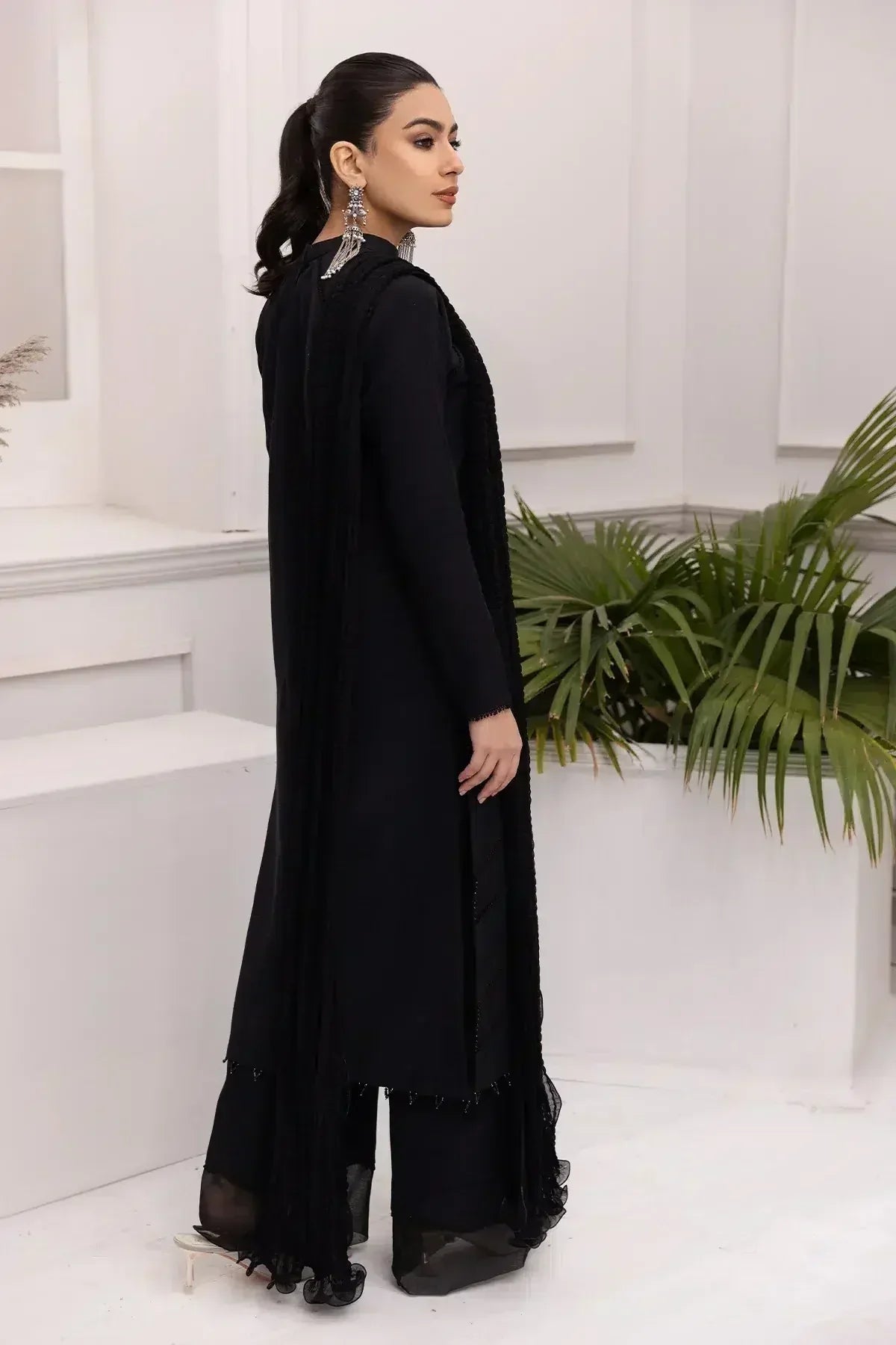 Alizeh | Formals Collection | Black Dress 3 piece - RTW1004 - Rang-e-Khaas