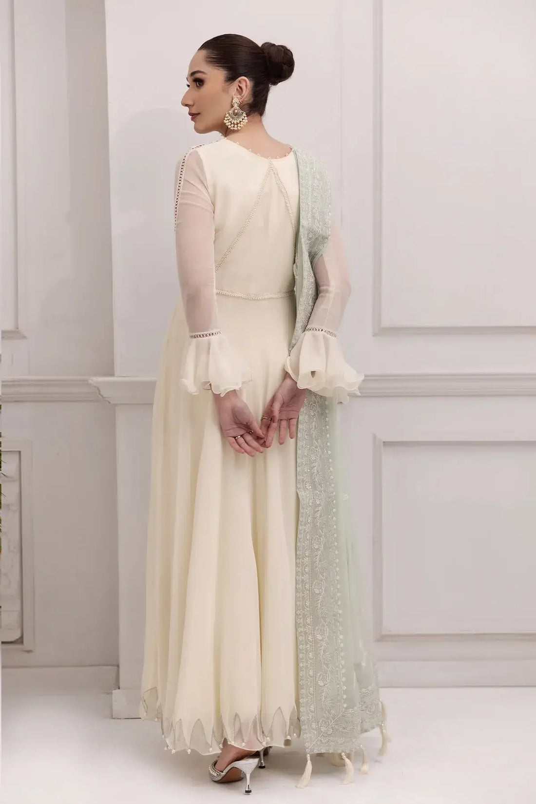 Alizeh | Formals Collection | Off White Dress 3 piece - RTW1007 - Rang-e-Khaas