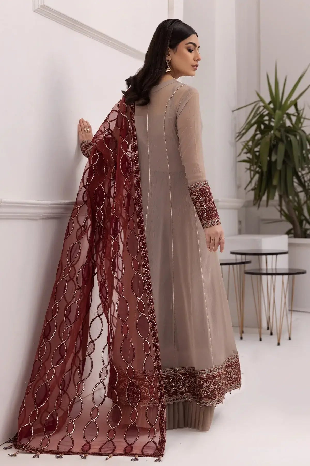 Alizeh | Formals Collection | Beige Dress 3 piece - RTW1010 - Rang-e-Khaas
