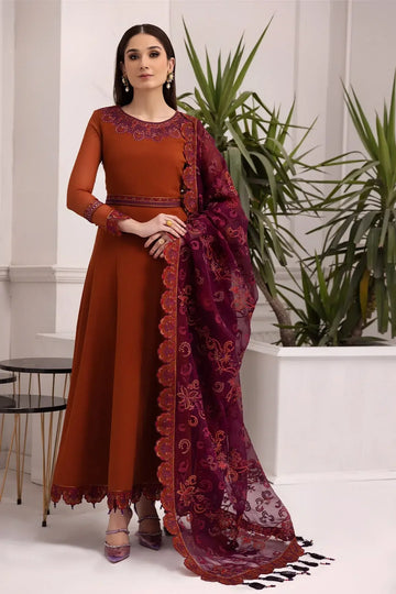 Alizeh | Formals Collection | Rust Dress 3 piece - RTW1011 - Rang-e-Khaas