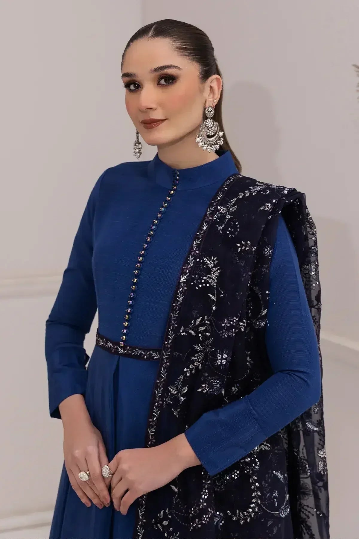 Alizeh | Formals Collection | Royal Blue Dress 3 piece - RTW1002 - Rang-e-Khaas