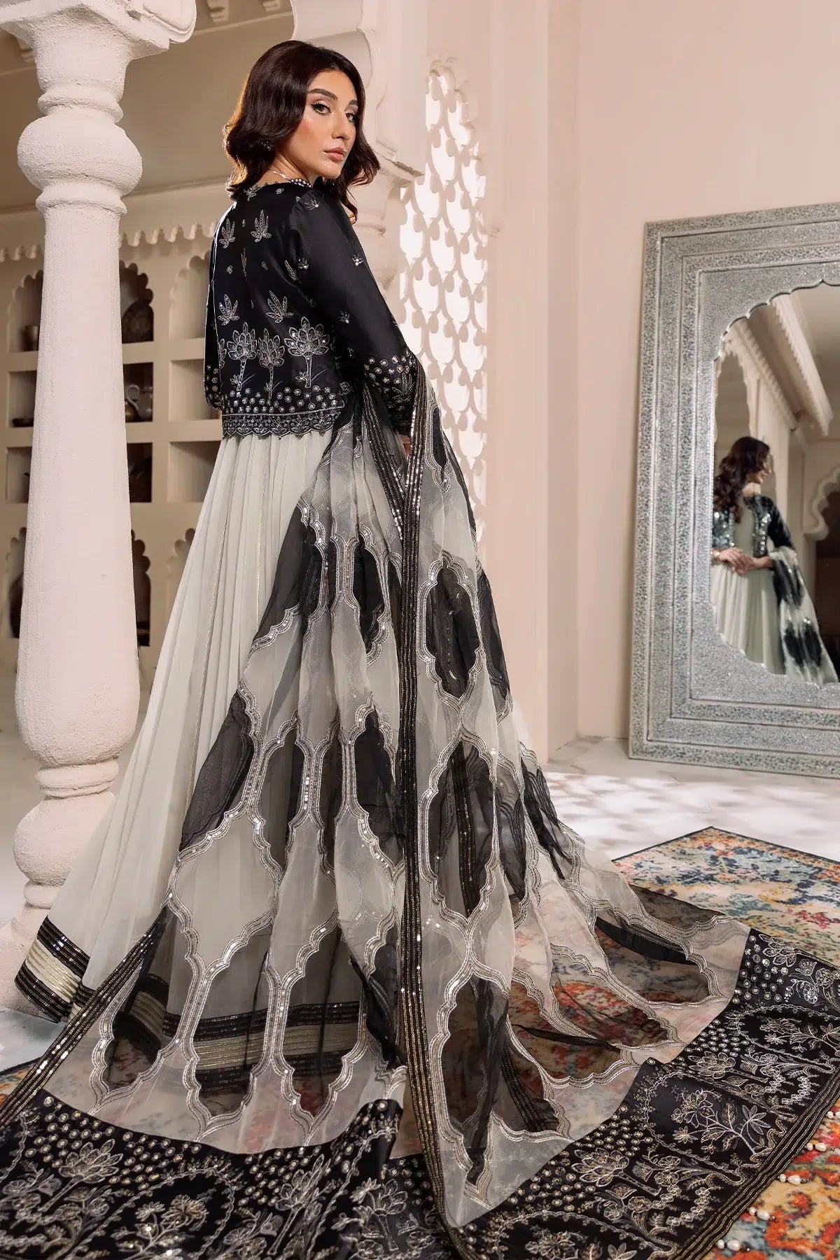 Alizeh | Formals Collection | Offwhite Black 4 piece - RTW1016 - Rang-e-Khaas