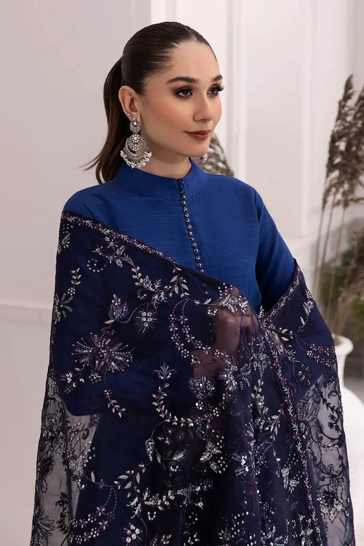 Alizeh | Formals Collection | Royal Blue Dress 3 piece - RTW1002 - Rang-e-Khaas