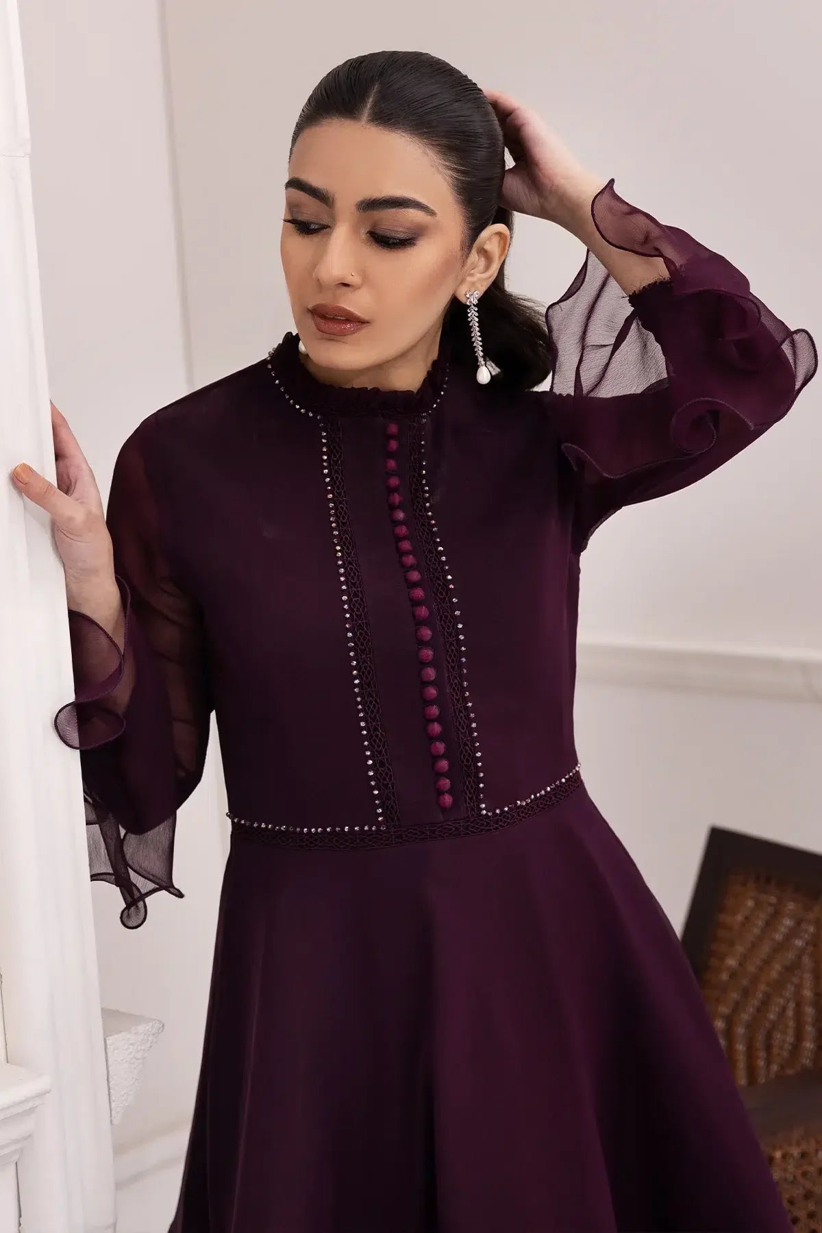 Alizeh | Formals Collection | Purple Frock 2 piece - RTW1001 - Rang-e-Khaas