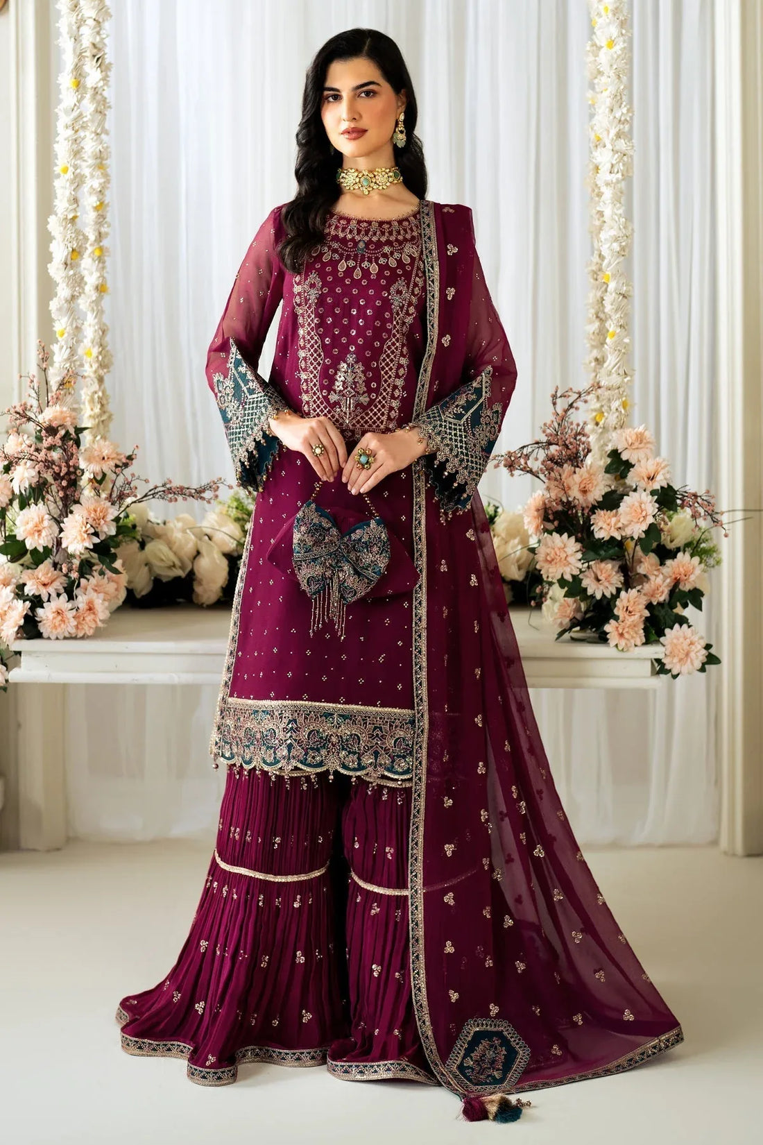 Alizeh | Selene Luxury Chiffon Collection 25 | AF-PS-8001-Rosie - Rang-e-Khaas
