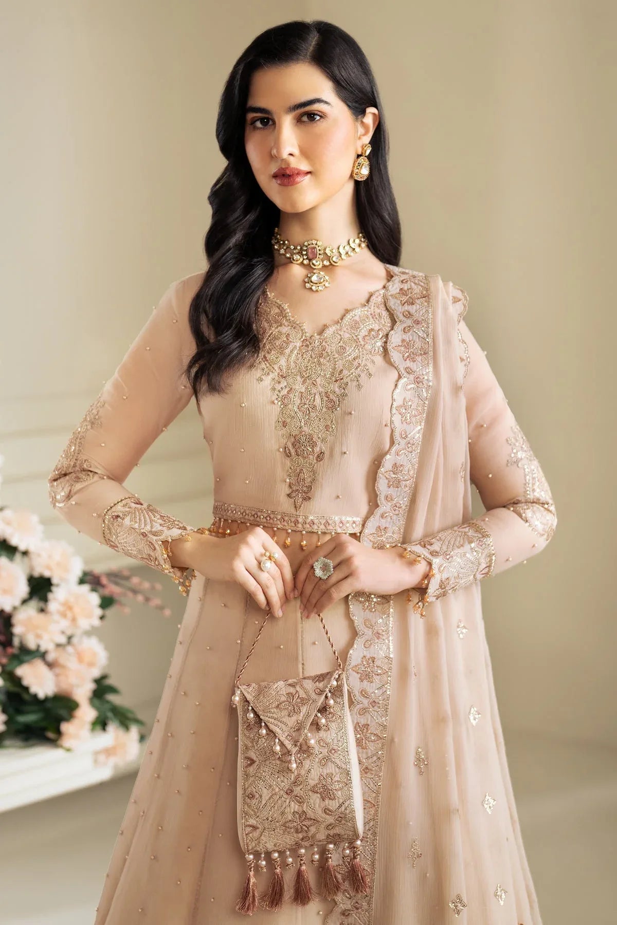 Alizeh | Selene Luxury Chiffon Collection 25 | AF-PS-8004-Lotus - Rang-e-Khaas