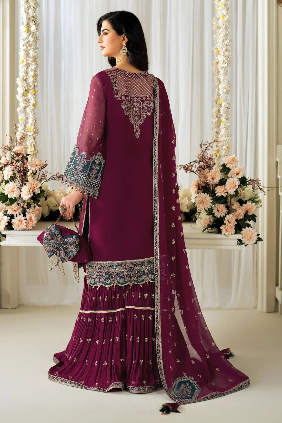 Alizeh | Selene Luxury Chiffon Collection 25 | AF-PS-8001-Rosie - Rang-e-Khaas