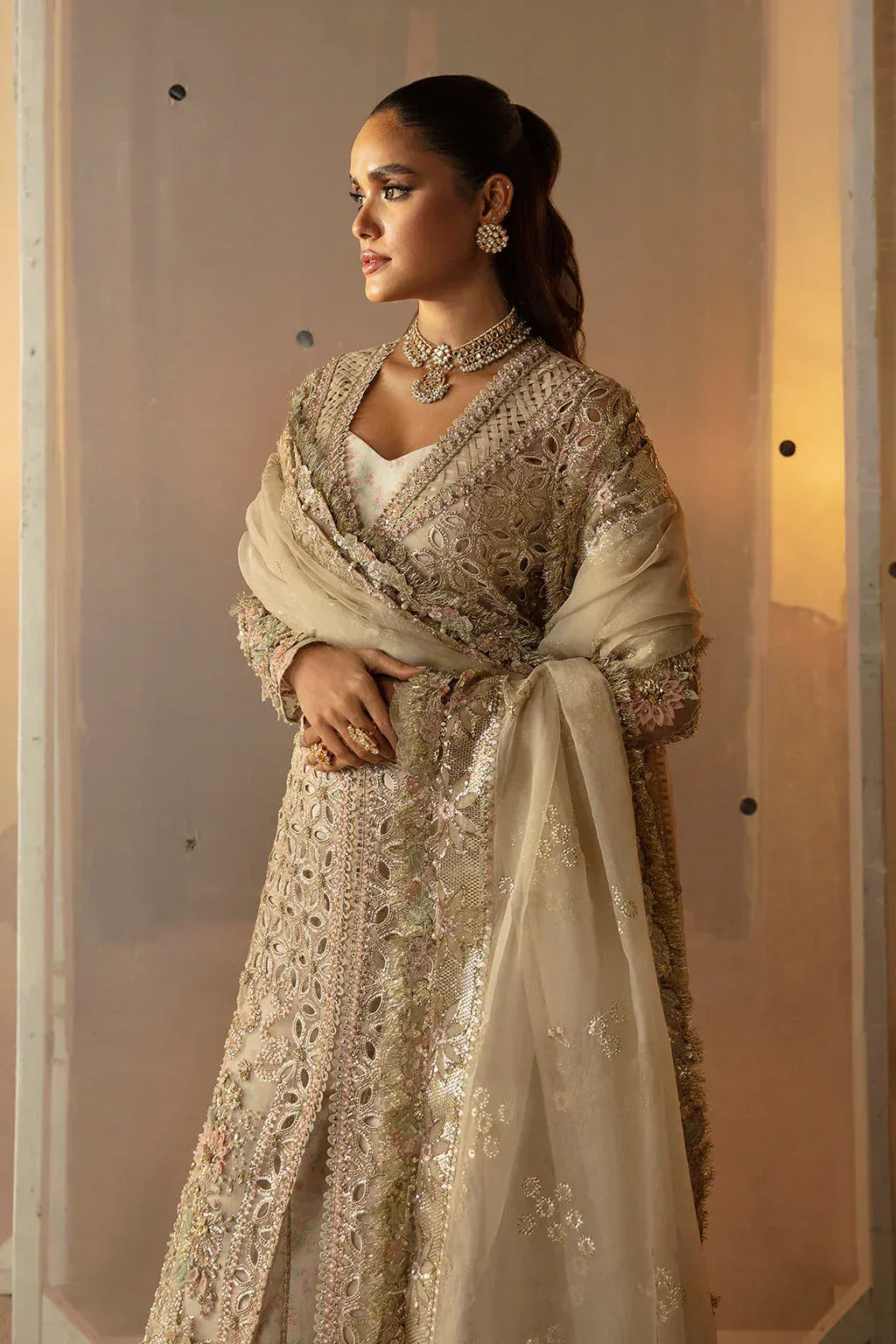 Hayat by Afrozeh Embroidered Organza 3Pc Suit AFH-24-05 ANIQA - Rang-e-Khaas