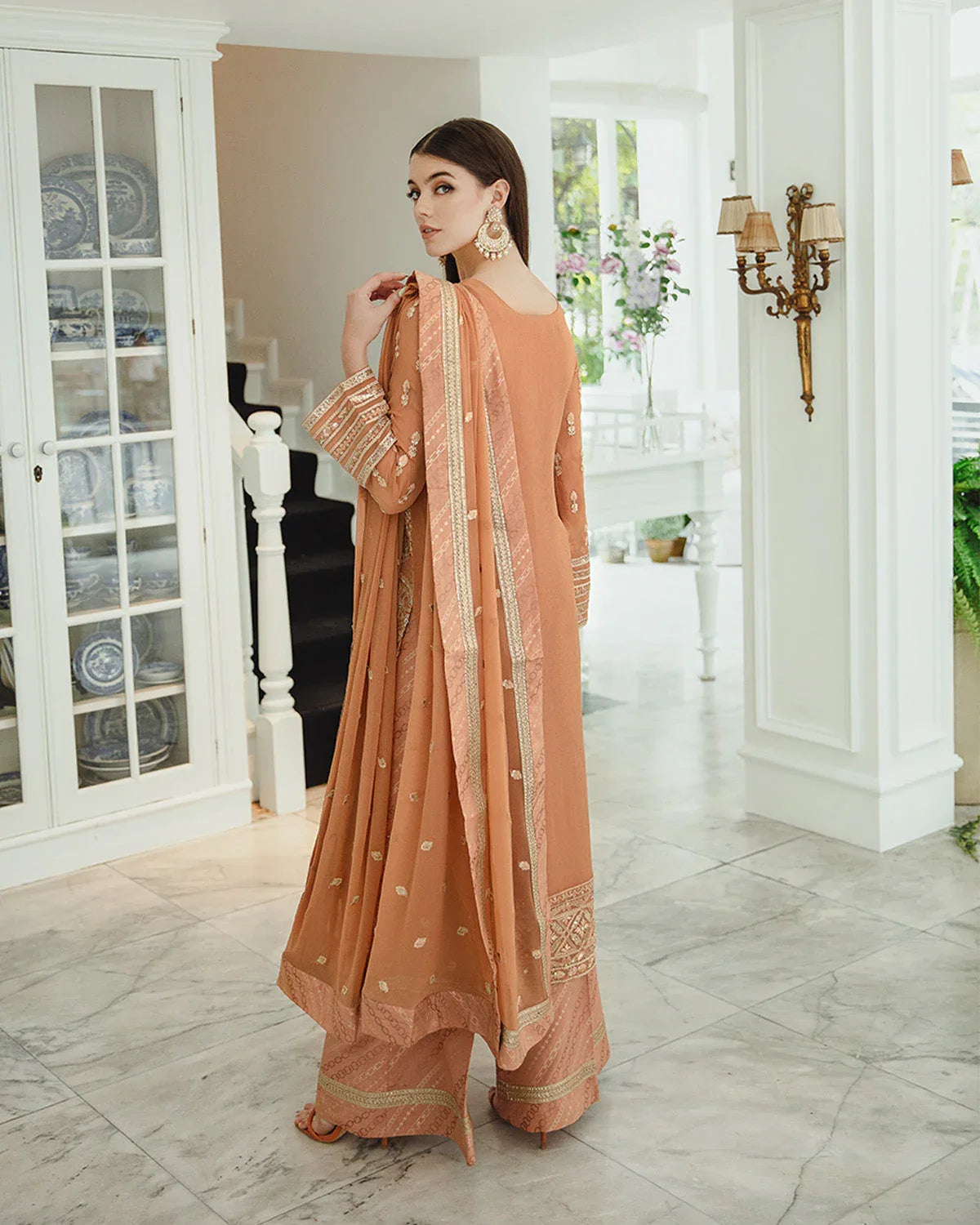 Maryum n Maria | Freesia Ariya Formals |  SW23-505 - Rosy Brown - Parisa - Rang-e-Khaas