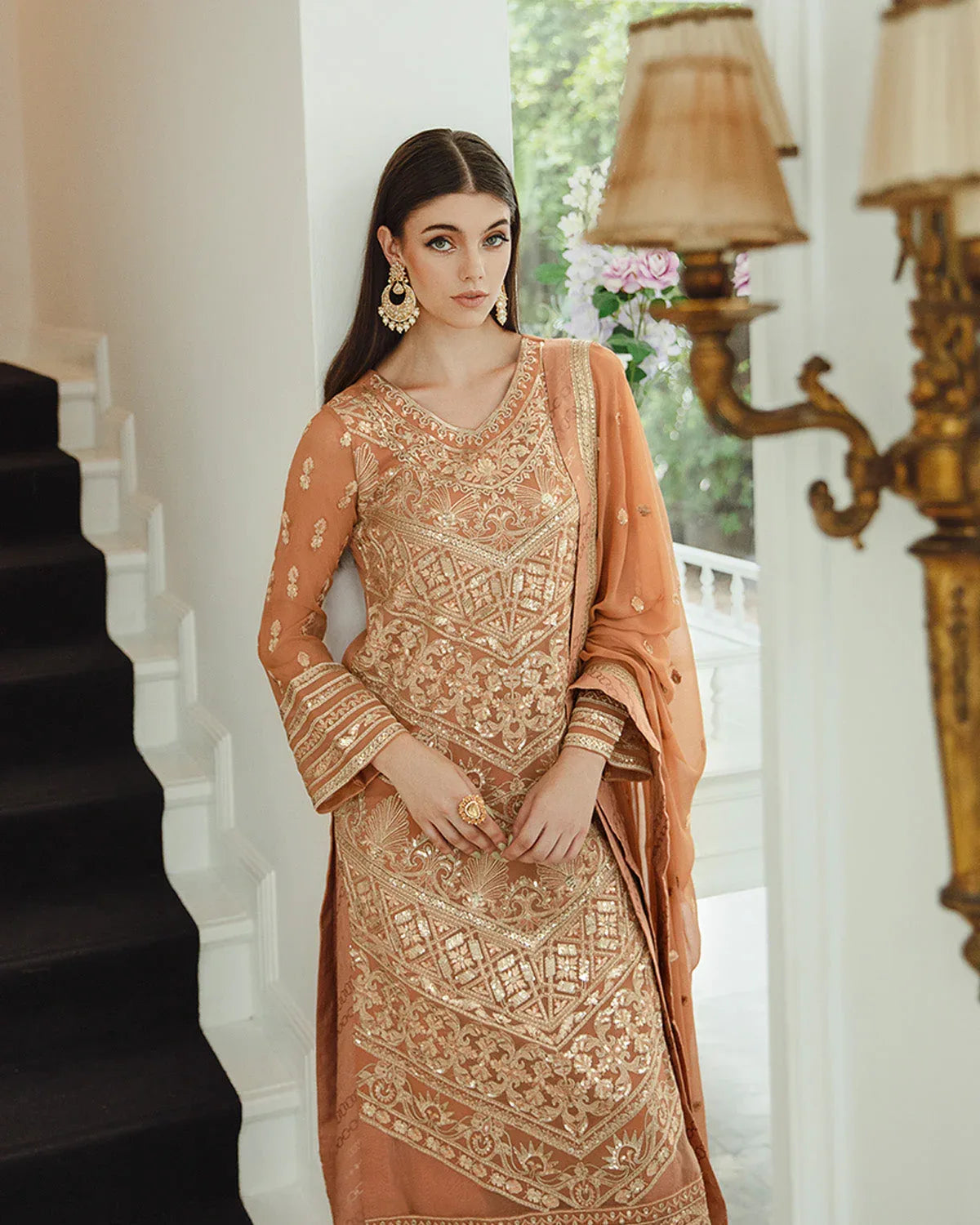 Maryum n Maria | Freesia Ariya Formals |  SW23-505 - Rosy Brown - Parisa - Rang-e-Khaas