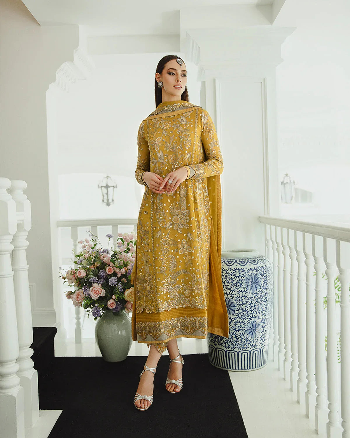 Maryum n Maria | Freesia Ariya Formals | SW23-510 - Ocher - Laleh - Rang-e-Khaas