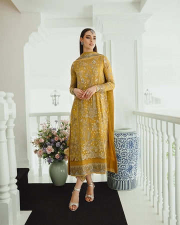 Maryum n Maria | Freesia Ariya Formals | SW23-510 - Ocher - Laleh - Rang-e-Khaas