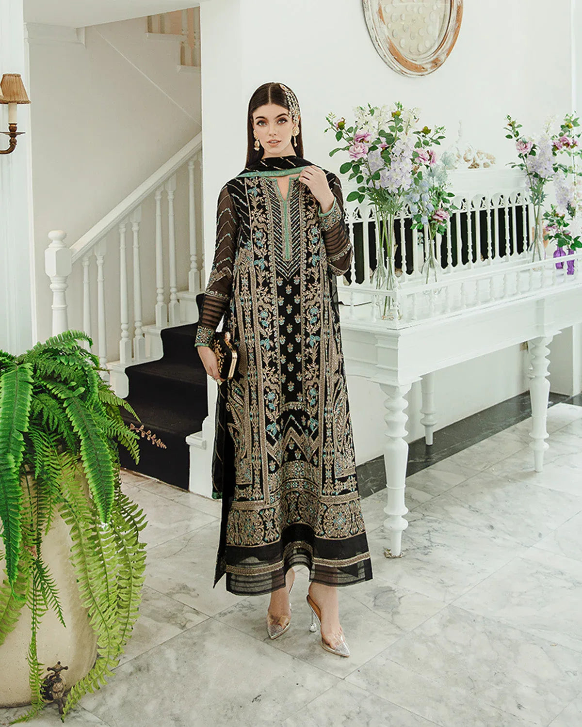 Maryum n Maria | Freesia Ariya Formals |  SW23-507 - Black - Iman - Rang-e-Khaas