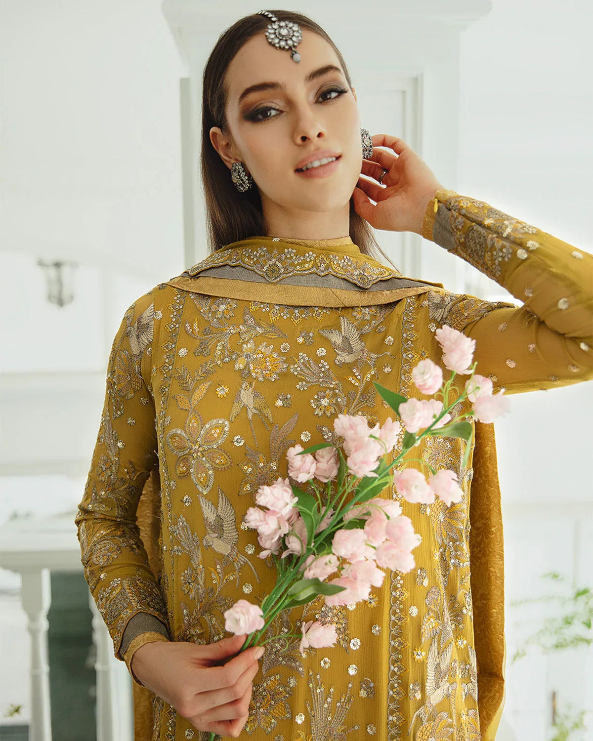 Maryum n Maria | Freesia Ariya Formals | SW23-510 - Ocher - Laleh - Rang-e-Khaas