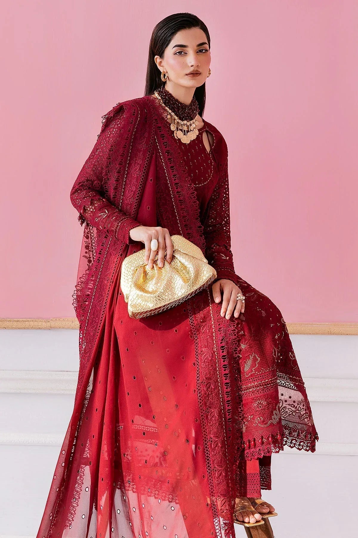 Imrozia Premium | Luxe Serene 25 | S-1089 SCARLET - Rang-e-Khaas