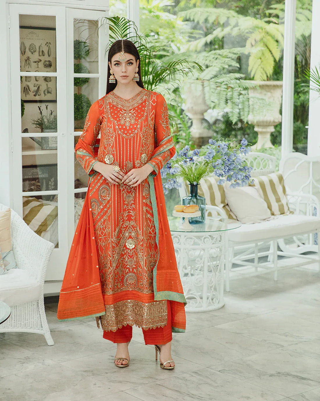 Maryum n Maria | Freesia Ariya Formals | SW23-509 - Tiger Orange - Mina - Rang-e-Khaas