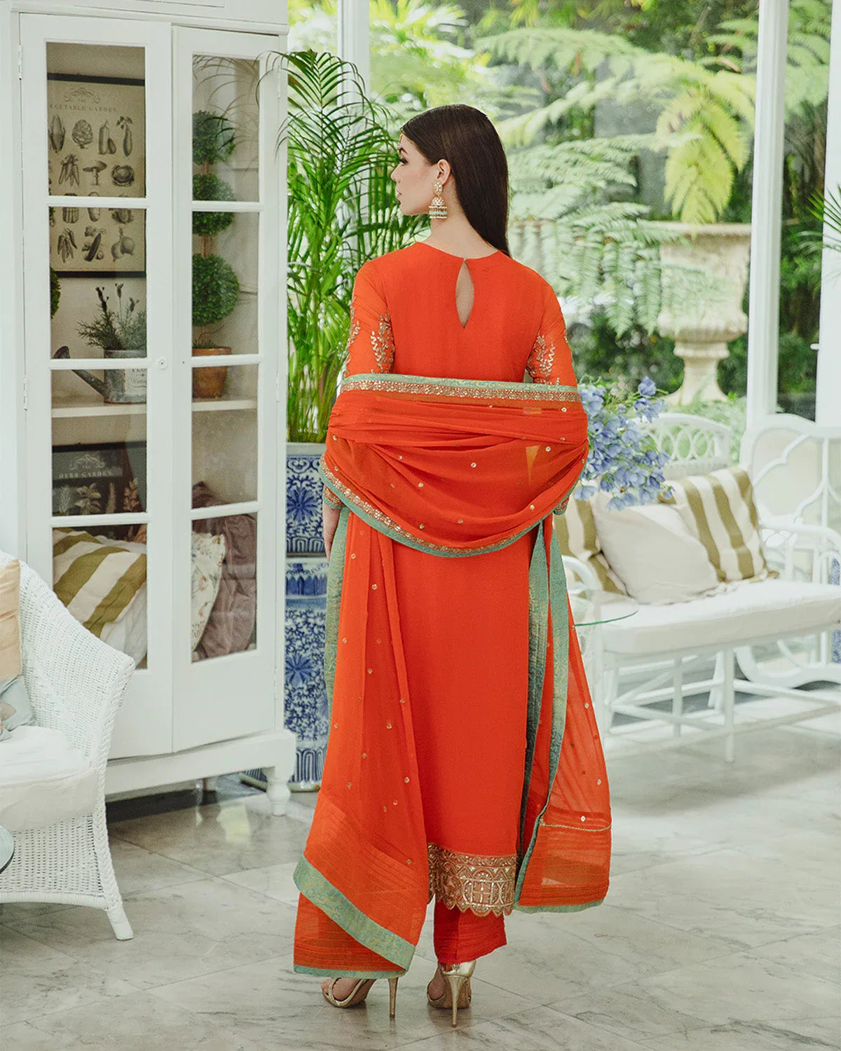 Maryum n Maria | Freesia Ariya Formals | SW23-509 - Tiger Orange - Mina - Rang-e-Khaas