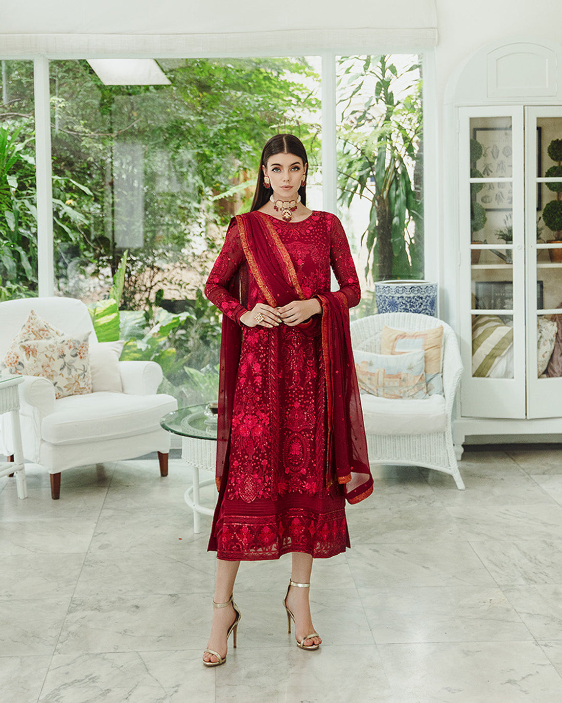 Maryum n Maria | Freesia Ariya Formals | SW23-506 - Crimson - Shadi