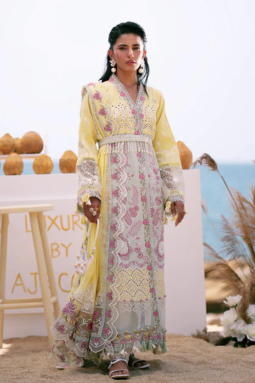 AJR Couture | Dastan Luxury Lawn 25 | Azure - Rang-e-Khaas