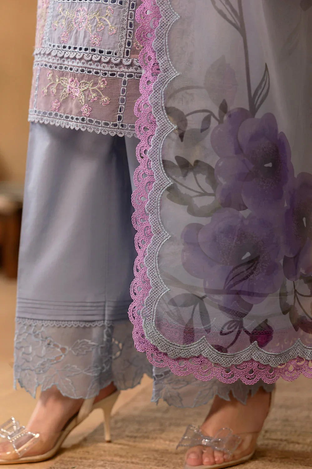 Saira Rizwan | Luxury Lawn 25 |EDRINA-SRL25-03 - Rang-e-Khaas