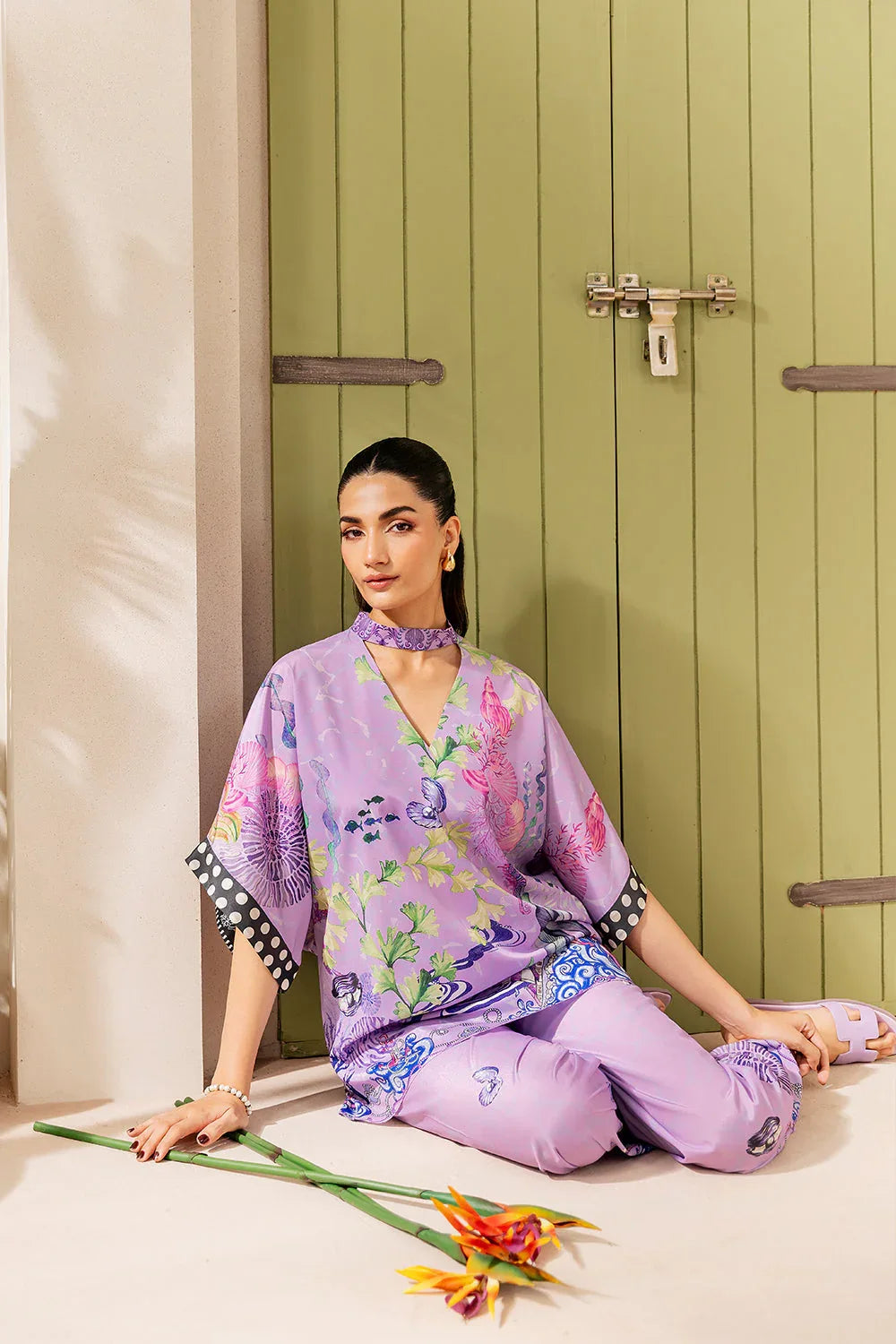 Saira Rizwan | Silk Coords 25 | LILAC LUSH - SRSP-25-10 - Rang-e-Khaas