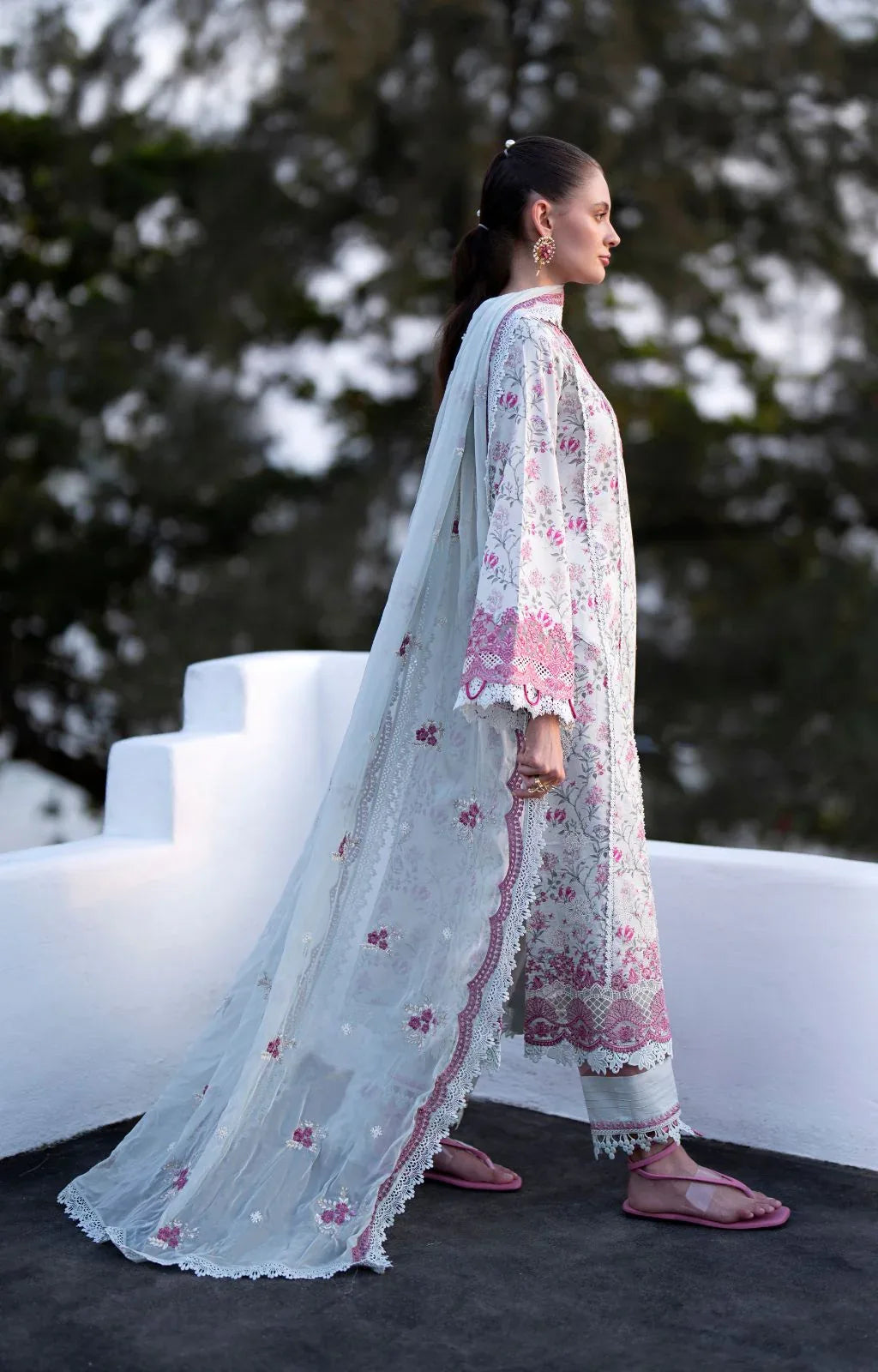 AJR Couture | Printakari Lawn 25 | Blush - Rang-e-Khaas