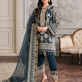Baroque Chantelle Embroidered Luxury Chiffon 3Pc Suit EC-01